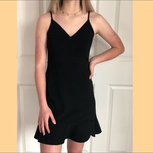 V CUT BLACK DRESS
